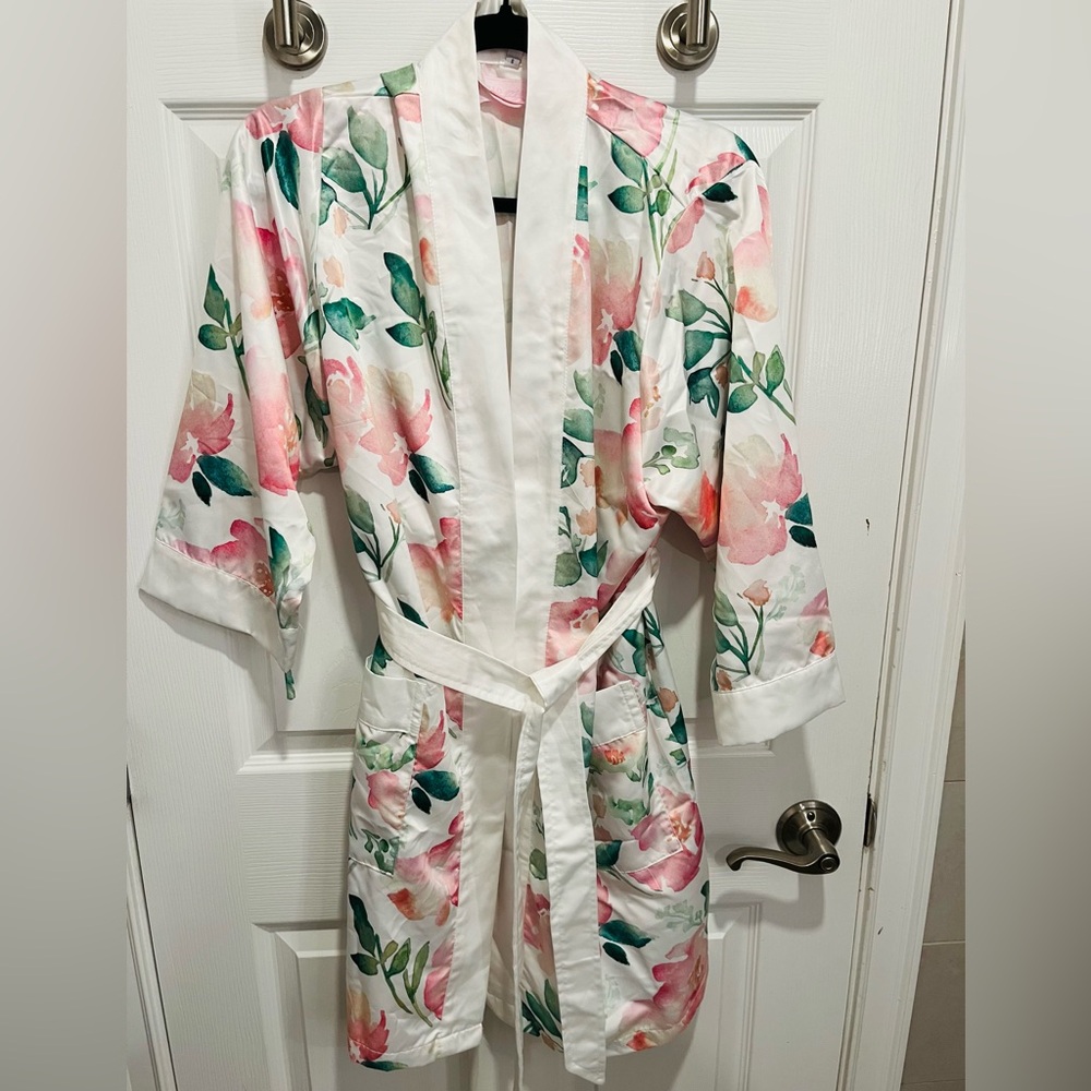 Floral Satin Robe